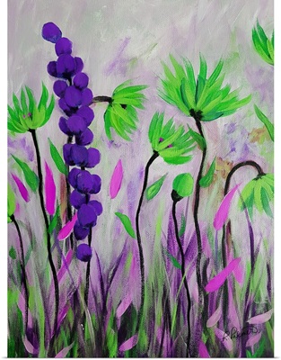 Purple Green Flowers II
