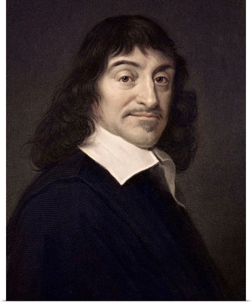 Rene Descartes, French mathematician and philosopher (31st March 1596 - 11 February 1650). 1835 Steel engraving in \The Ga...