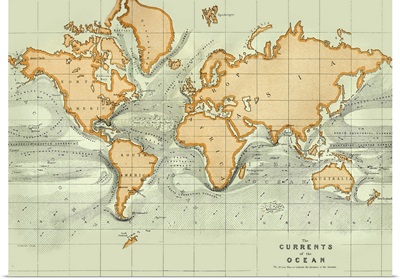 19th century chart of ocean currents