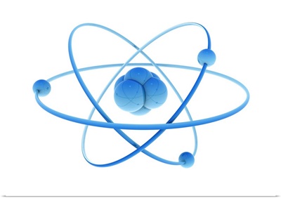 Blue Atoms And Nucleus