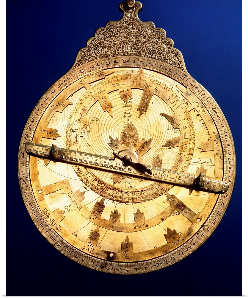 Astrolabe. Brass astrolabe from the middle ages. The astrolabe consists of circles marked with angular measurements. By al...