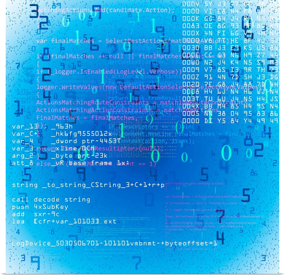 Computer code, abstract illustration.