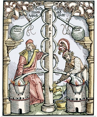 Distillation, 16th century woodcut