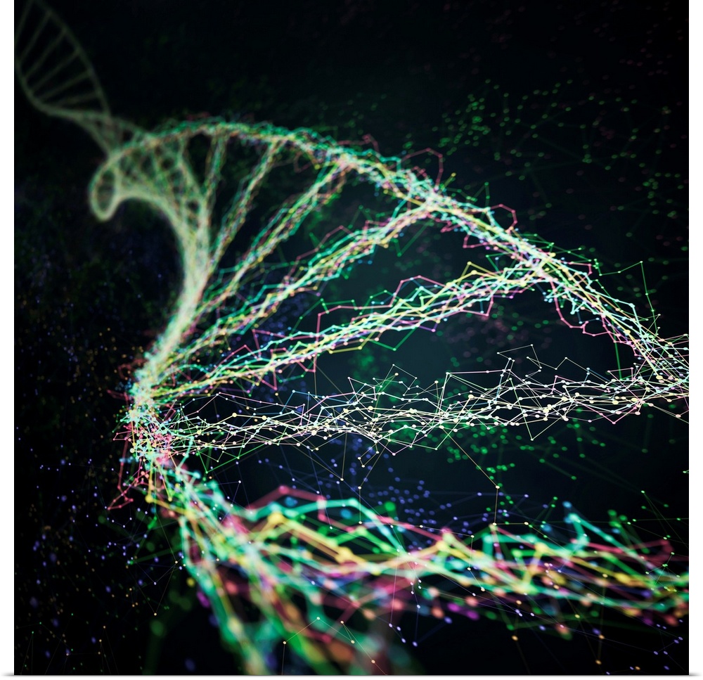 DNA (deoxyribonucleic acid) strand, illustration.