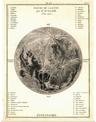 Early map of the Moon, 1772