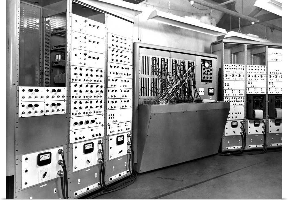 Electronic simulator. This is the enlarged version of this machine, which was an early form of computing hardware used to ...