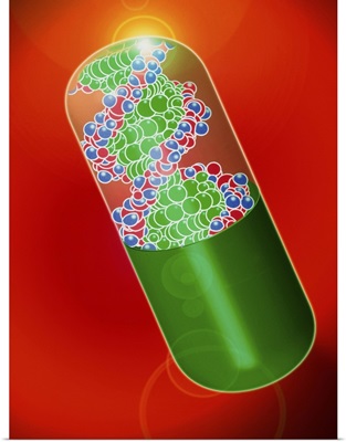 Gene therapy: model of DNA inside a drug