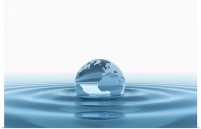 Globe Submerged In Water