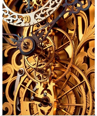 Internal gears within a clock