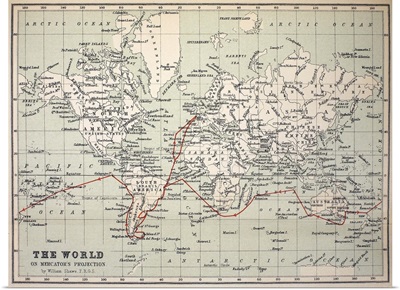 Map Darwin's Beagle Voyage South America