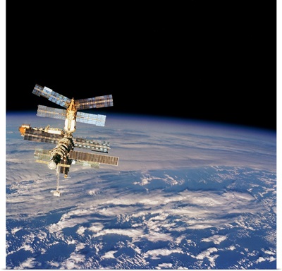 Mir Space Station From Space Shuttle