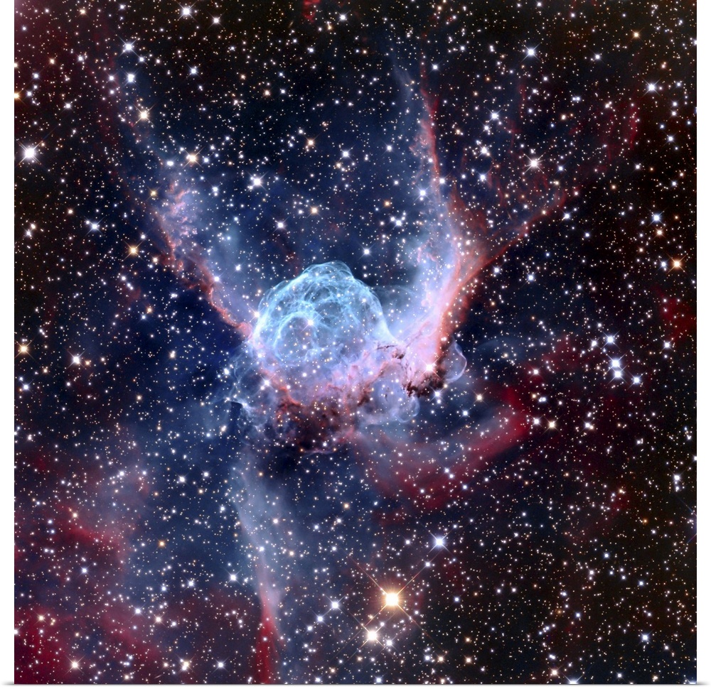 NGC 2359 nebula. Optical image of the Wolf-Rayet emission nebula NGC 2359, also known as Thor's Helmet. This nebula lies a...