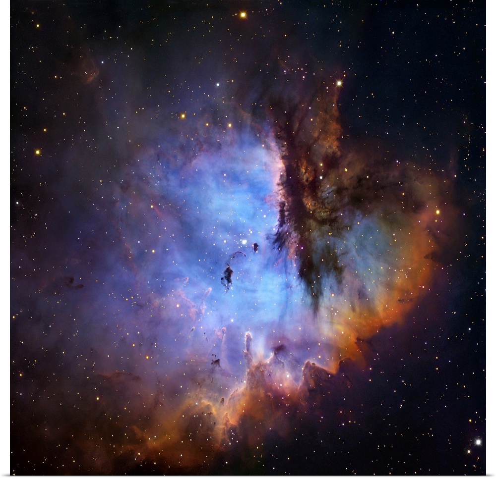 NGC 281 starbirth region, optical image. Also called the Pacman Nebula, this is a region of active star formation 9,200 li...