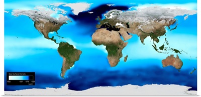 Sea surface density, global map