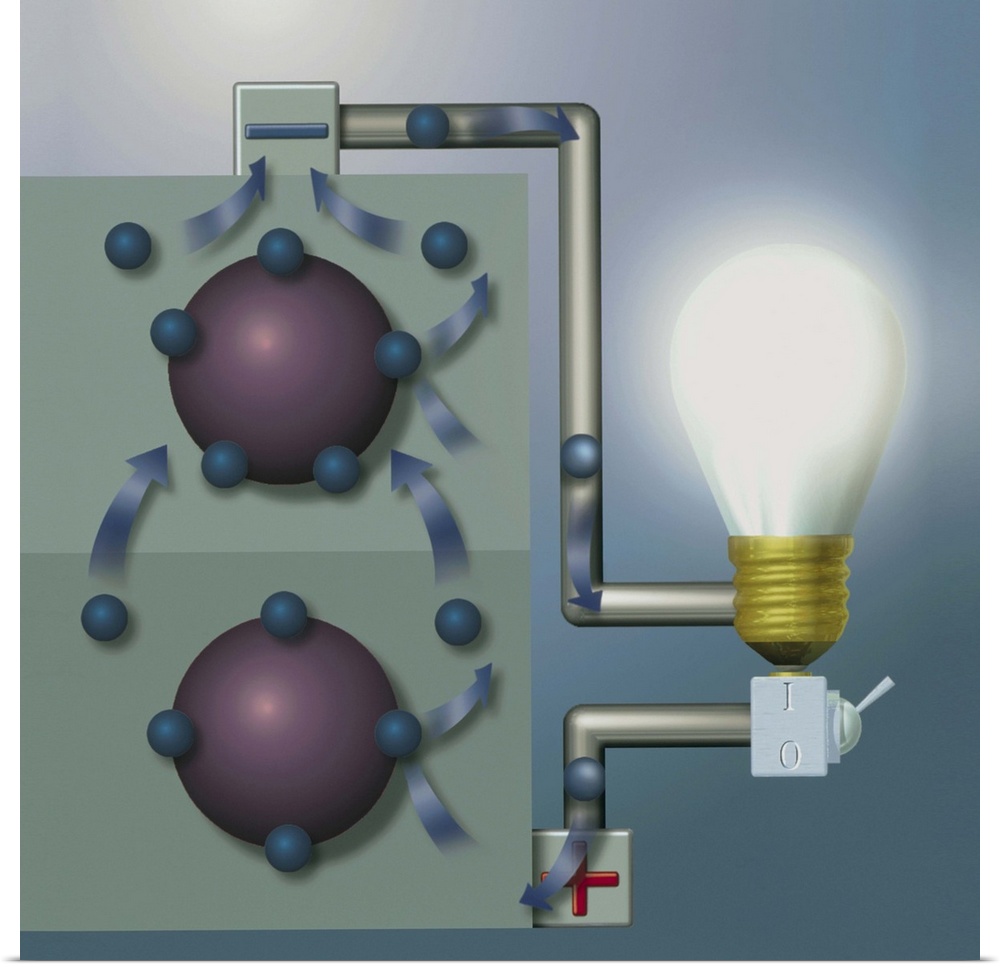 Solar cell (image 3 of 3). Computer illustration of a solar cell discharging. Solar cells convert sunlight into electricit...