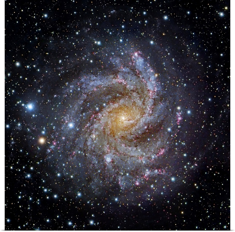 Spiral galaxy NGC 6949, optical image. This galaxy is located between 10 and 20 million light years away from Earth on the...