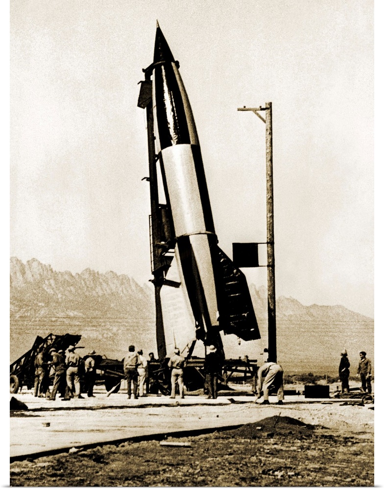 V-2 rocket before the first US launch, White Sands, New Mexico. After the Second World War a number of German rocket scien...