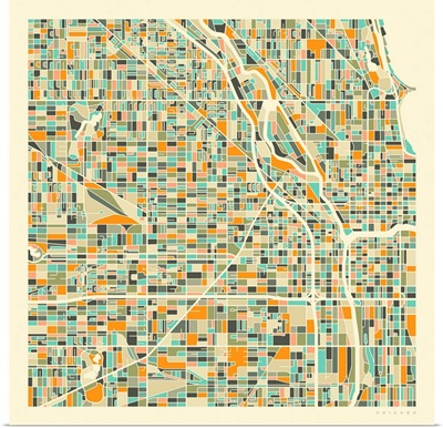 Chicago Aerial Street Map