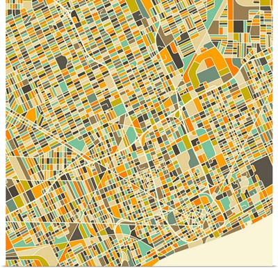 Detroit Aerial Street Map