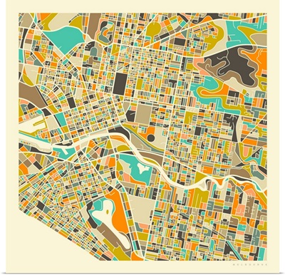 Melbourne Aerial Street Map