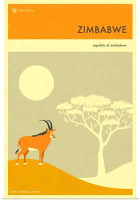 Minimalist Travel Poster - Zimbabwe, Africa