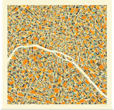 Paris Aerial Street Map