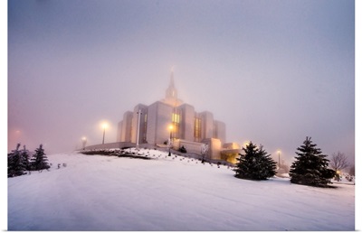 Calgary Alberta Temple, Foggy Morning, Calgary, Alberta