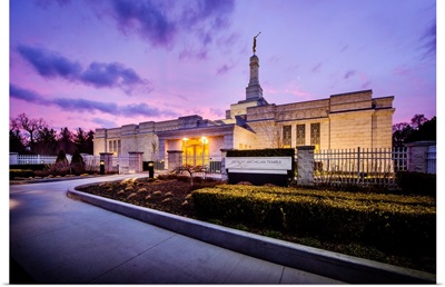 Detroit Michigan Temple, Entrance at Sunset, Bloomfield Hills, Michigan