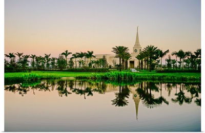 Fort Lauderdale Florida Temple, Mirrored in the Water, Davie, Florida
