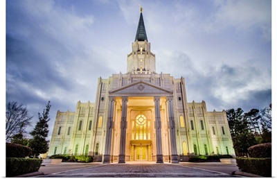 Houston Texas Temple, Lights in the Evening, Spring, Texas