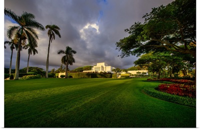 Laie Hawaii Temple, Storm Clouds over the Field, Laie, Hawaii