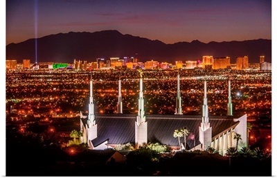 Las Vegas Nevada Temple, Night, View from the Hill, Sunrise Manor, Nevada