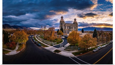 Logan Utah Temple, Fall Sunset, Logan, Utah