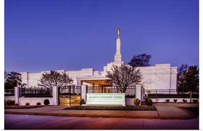 Memphis Tennessee Temple, Front at Twilight, Bartlett, Tennessee