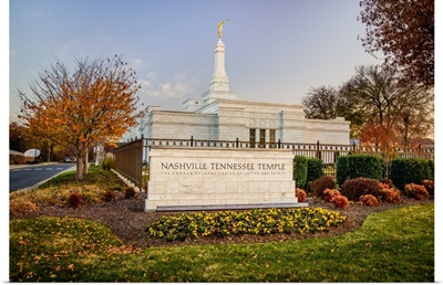 Nashville Tennessee Temple Sign in the Fall, Franklin, Tennessee