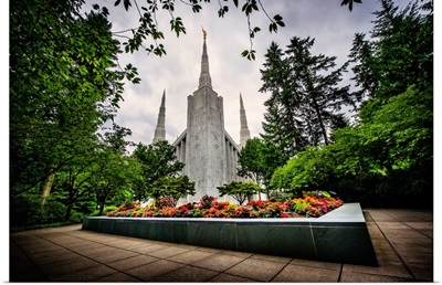 Portland Oregon Temple, Garden in Front, Lake Oswego, Oregon