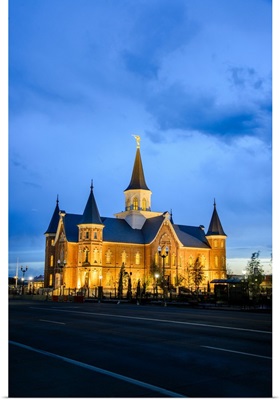Provo City Center Temple, Road at Night, Provo, Utah