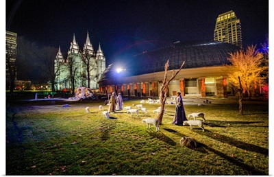 Salt Lake Temple, Nativity at Night, Salt Lake City, Utah
