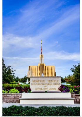 Seattle Washington Temple Sign, Bellevue, Washington