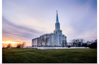 St. Louis Missouri Temple, Left Side at Sunset, Town and Country, Missouri