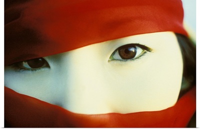 Asian Woman with Red Scarf