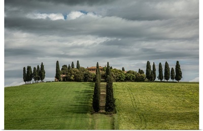 Beautiful home and Italian Cypress trees in Tuscany