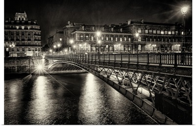 Bridge at night, Paris, France