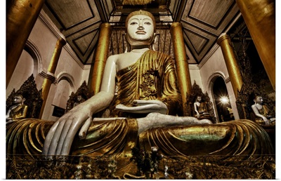 Buddha statues in Shwedagon Pagoda in Yangon, Burma