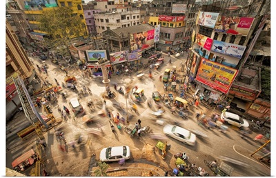 Busy Intersection In The Center Of Varinasi, India