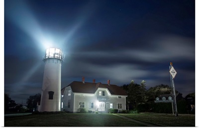 Chatham Lighthouse in Massachusetts after dark