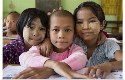 Children in schoolroom in Mandalay, Myanmar