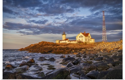 Eastern Point Lighthouse In Massachusetts After Dark