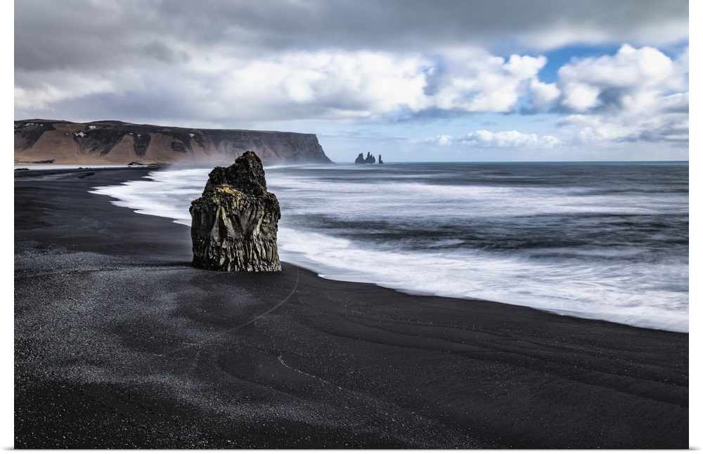 Reynisfjara black sand beach near Vik, Iceland.