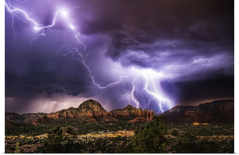Lightning storm over Sedona, Arizona.